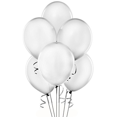 24 Inch Latex Balloons Metallic Silver (Premium Helium Quality) Pkg/12