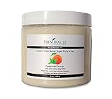 Best Exfoliating Organic and Natural Sugar Body Scrub with Moisturizing Shea Butter, Vitamin E, Coconut Oil, Peppermint and Orange Essential Oils for Smooth Soft Skin 16oz