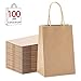 GSSUSA 100pcs Brown Kraft Paper Bags 5.25" x 3.75" x 8",Handled, Shopping, Gift, Merchandise, Carry, Retail,Party Bags (Brown) primary