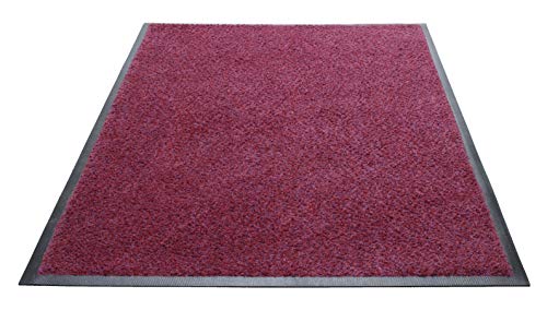 Guardian Platinum Series Indoor Wiper Floor Mat, Rubber with Nylon Carpet, 2'x3', Burgundy