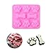 homEdge 2-in-1 Puppy Dog Paw and Bone Silicone Molds, Non-Stick Food Grade Silicone Molds for Chocolate, Candy, Jelly, Ice Cube, Dog Treats (Set of 4PCS Pink)