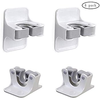 Broom Holder, NEEMAY Broom Gripper Mop Holders Wall Mount, Mop Racks Holders Self Adhesive No Drilling Super Anti-Slip, Broom Mop Dustpan Hanger for Home, Kitchen, Garden, Garage Storage, 4 PCS