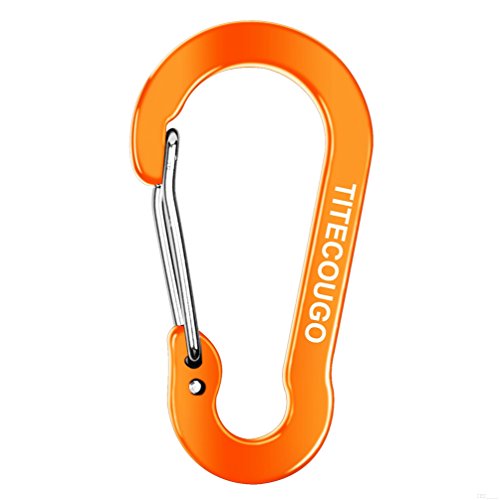 Carabiner Clip,Aluminum D-ring Locking Carabine Flat D-Shape Lock Snap Backpack Water Bottle Keychain Climbing Gear Accessories EDC Camping Tent Multi Function Tool Multiple Colors Gold OM62