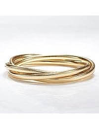 Ross-Simons - Brazalete italiano flexible con oro amarillo de 14 quilates