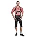 Gaudi-leathers Men's German Trachten Lederhosen Trousers long, Costumes for Bavarian Oktoberfest, Carnival or Halloween, in Black