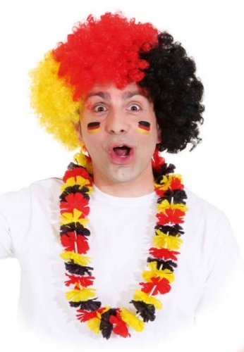 Generique - Fan Article Afro Wig Germany Black/Red/Yellow