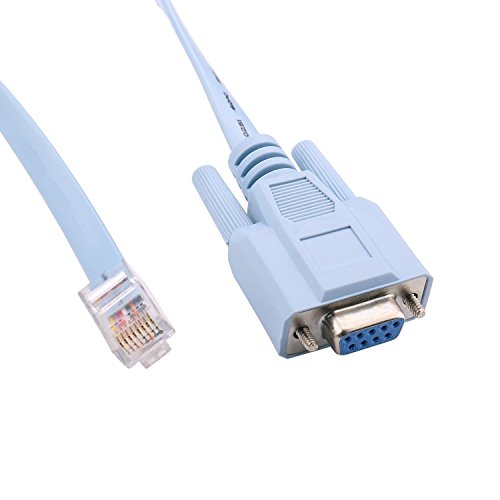 RJ45 to DB9 Console Cable, NEORTX 1.5m Network RJ45 to RS232 COM Port Serial DB9 Female Router Console Adapter Cable for Cisco Router Switch Line Card