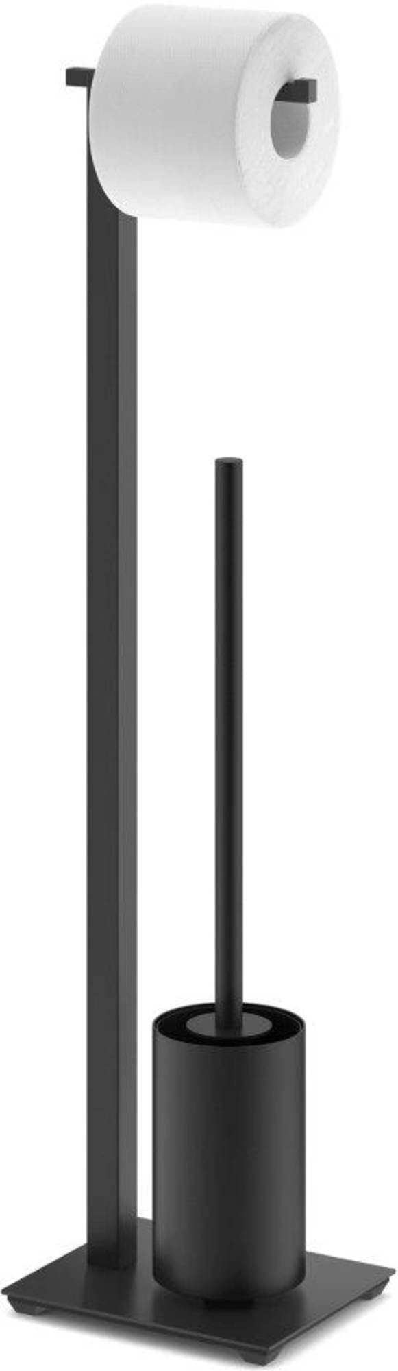 ZACK CARVO Butler Brush + Toilet Paper, Black Stainless Steel