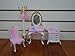 Barbie Size Dollhouse Furniture- Gloria Pretty Set with Mirror Table & Pole Hanger
