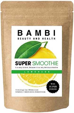 Amazon バンビウォーター スーパースムージー レモネード味 0g スーパーフード配合 低カロリーのレアシュガーで甘いグリームスムージ 酵素 グルコマンナン 食物繊維も入った置き換えダイエット バンビウォーター スムージー 通販