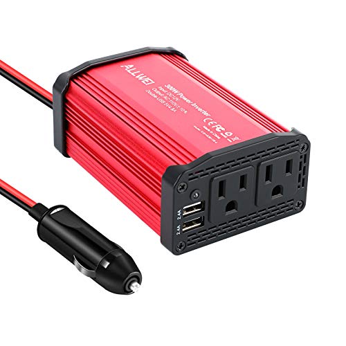 inversor de corriente para automóvil de 300 w dc 12v a 110v convertidor de ca 4.8a puertos de carga usb dobles adaptador de cargador de automóvil 