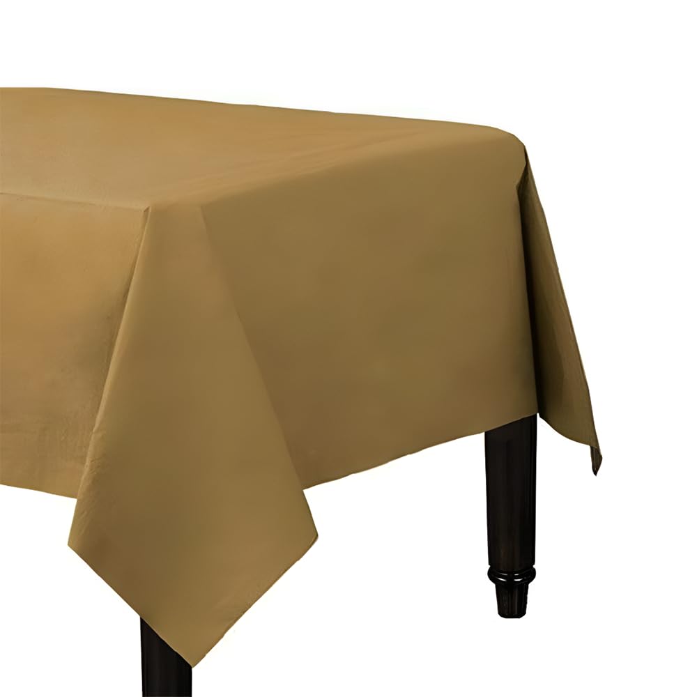 Karrma Ltd. 4 x Gold Paper Table Cloth 90 x 90cm Disposable Table Cover For All Occasions Baby Shower, Wedding, Birthday, Christmas, Halloween, Easter Party Decorations