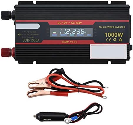 CAPTIANKN 1000W Power Inverter, DC 12V 24V to AC 110V 220V, With 1 Universal Socket And 1 USB Port LCD Display Solar Inverter,12vto220v