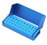 Ikakon 30 Holes Dental Disinfection Burs Holder Opening Box Dental Lab Aluminum Bur Case