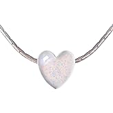opal heart necklaces