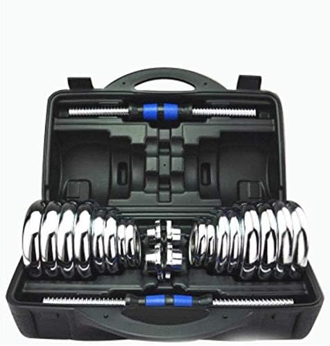 TZZ 20KG Adjustable Fitness Dumbbell Weight Dumbells Electroplating Weight Bars Gym Dumbells Barbell Set Box for Men Body Building Dumbbell Dumbbells Exercise & Fitness