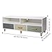 Lifewit Wood TV Stand TV Storage Console Contemporary Entertainment Unit Center Cabinet with 3 Fabric Drawers and 2 Shelves, White