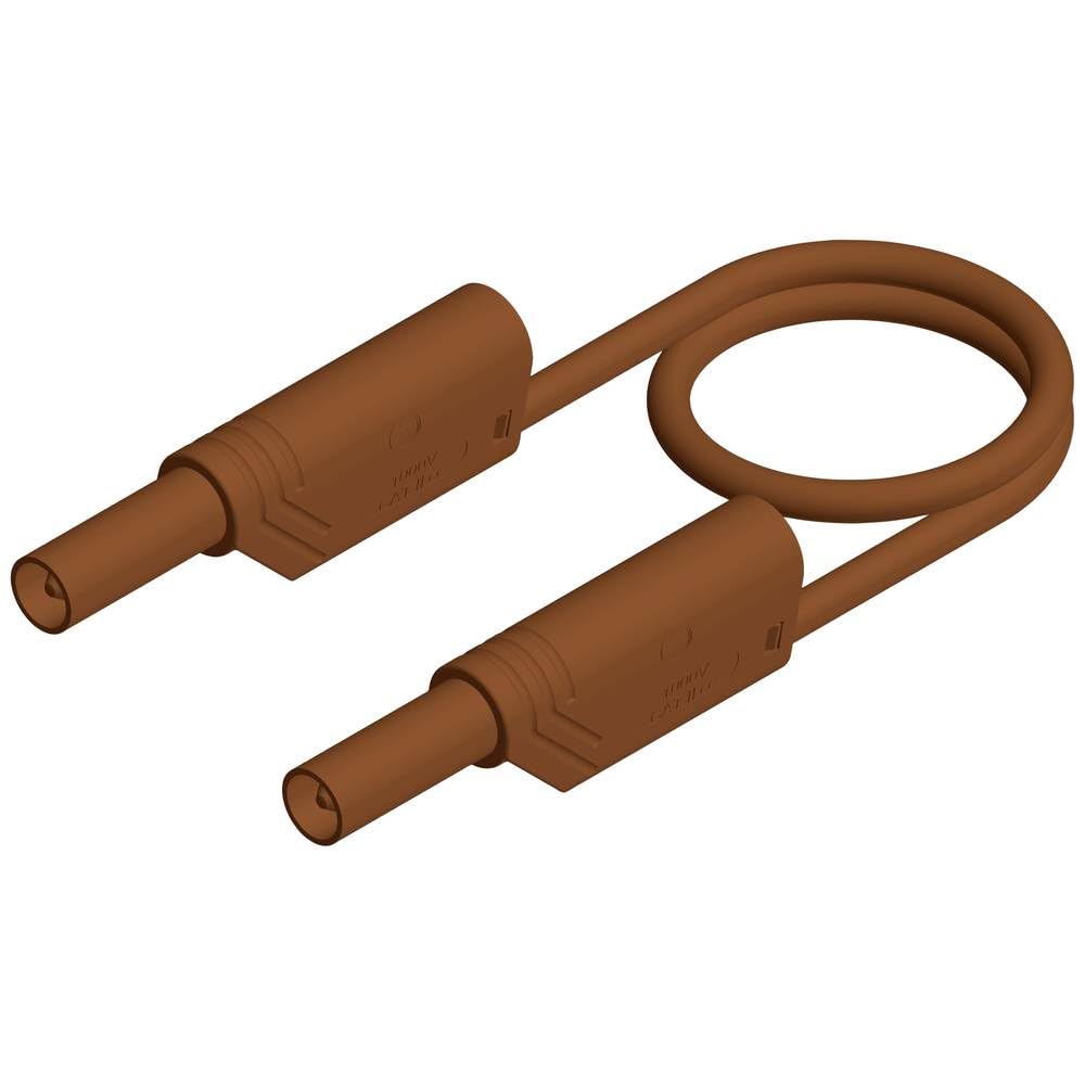 SKS -HIRSCHMANN Safety Measure Cord MLS WS 50/2,5 [Banana Male 4 mm - Banana Male 4 mm] 0.5 m Brown 1 pc(s)