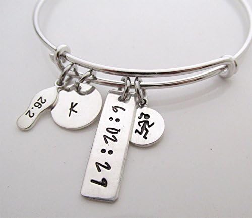 Marathon Jewelry - adjustable charm bracelet - 26.2 bracelet Runner girl - Running Jewelry