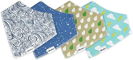 Baby Bandana Bib Drool Bibs for Teething Baby Boys and Girls 4 Pack Meteo Set by Ellamena