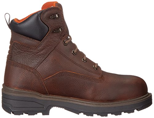 Timberland PRO Men's 6 Inch Resistor Comp Toe Waterproof Work Boot, Brown Tumbled Full Grain Leather, 12 M US