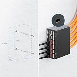 deleyCON 6 Port Patch Panel 1U STP CAT6a Keystone Jacks Black Network LAN DSL view 3