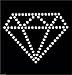 Clear 9X 75mm Diamond Outline Iron on Rhinestone Transfer Crystal hotfix t-Shirt Transfer