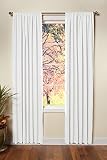 Cotton Craft - Set of 2-100% Cotton Duck Reverse Tab Top Curtain Panel Set - 50x84 - White - Classic Elegance for a Clean Crisp Look - Each Panel is 50 in Wide
