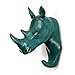 HERNGEE Rhino Head Single Wall Hook/Hanger Animal Shaped Coat Hat Hook Heavy Duty, Rustic, Decorative Gift, Rustic Bronze Color