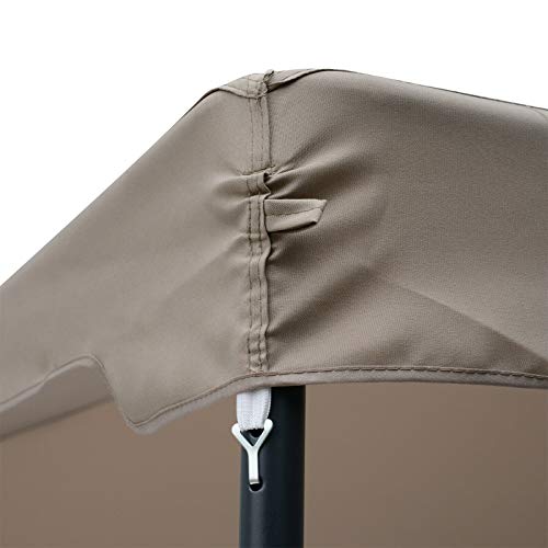 FDInspiration Taupe 2-Tier Roof 9.7 x 9.7 FT Outdoor Canopy Tent Sun Shelter Steel Patio Gazebo Backyard Sunshade w/Mesh Netting & 8 Ground Stakes with Ebook