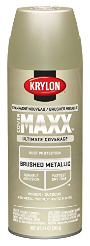 Krylon k09190000 covermaxx spray paint, brushed metallic champagn…