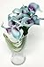 Angel Isabella Real Touch Calla Lily Artificial Flowers — Perfect for a Wedding, Prom, Christmas or Home Decor — Great as a Boutonniere, Corsage or Centerpiece - 10 Stems, Blue Turquoise with Purple