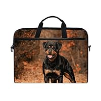 Rh Studio Laptop Bag Rottweiler Dog Autumn Laptop Shoulder Messenger Bag Case Sleeve for 14 Inch to 15.6 Inch with Adjustable Notebook Shoulder Strap