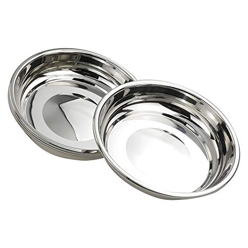 Doryh 18/10 Stainless Steel Dinner Plates Dishes Set, Round Camping Plates, 8.65-Inch/Set of 4