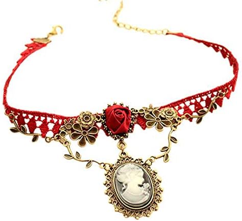 Womens Ladies Necklaces Sale Clearance, Weant Fashion Retro Rose Choker Necklace Pendant Chain Jewelry for Lover Valentine Costume Gifts