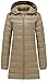 wantdo Women's Packable Puffer Coat Hooded Lightweight Long Winter Coats