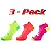 Blister Resist Light Running Socks low cut (L, 3-Pack Yellow/Orange/Pink)