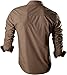 jeansian Men's Casual Slim Long Sleeves Dress Shirt 8558 Khaki L