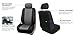 FH Group Universal Fit Seat Cover - Faux Leather (Gray/Black) (Full Set with 4 Headrest Covers)
