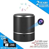 Speaker Security Camera by WEMLB - HD 1080P WiFi Camera - Wireless Stereo Speaker Bluetooth Music Player Nanny cam- Lens Support Left/Right 180° Rotation - Nanny Cameras - Motion Alarm Detection