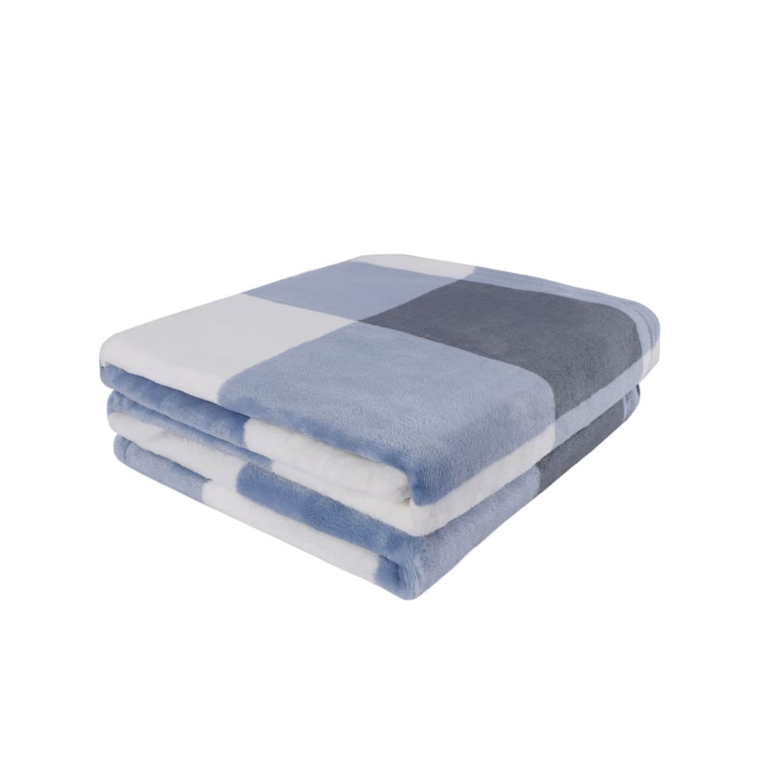 PiccoCasa Pet Dog Blanket, Flannel Fleece Puppy Blanket Plaid Sofa Bed Rug Blankets for Small-Medium Dogs Cats Doggy Sleeping Mat, 75 x 100 Cm, Blue and White