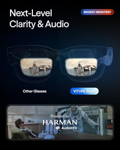 VITURE Beast XR/AR Glasses: Biggest. Brightest. Smartest. 174" 1200p 58° FOV, Built-in VisionPair™ 3DoF, Dynamic Dimming, Harman Audio, for iPhone, Android, Mac, PC, Switch 2