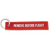 Graphics and More Remove Before Flight Embroidered Keychain, Red