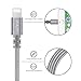 Durable Lightning Cable 3 PACK (6FT) Nylon Braided Fast Charging Cable for iPhone 7/ 7 Plus/6/6s/6 plus/6s plus/ 5s/5c iPad and More by FULITY(Gray)