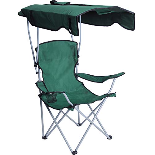 Livebest Portable Camping Chairs with Shade Canopy Original Green-Armrest Cup Holder & Carry Bag Folding Chairs for Outdoor Camping Hiking Beach, Heavy Duty 250lbs,30"Lx17"Wx50"H