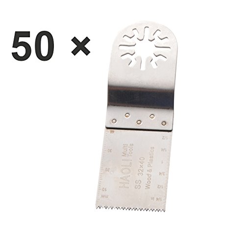 NEWONE 50 Pcs/Set Oscillating Power Tools Standard Saw Blades (Not Quick-Lock) For Fein Multimaster,Dremel,Makita and More (HL320Cx50)
