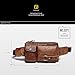 Teemzone Leather Hign Waist Bag Fanny Pack for Men and Women Phone Holder Fanny Sling Bag Brown Running Belt Hip Bum Pack Thigh Holster Cross Body