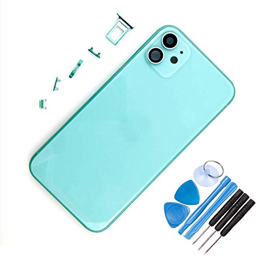 THE TECH DOCTOR Replacement Mid-frame Chassis Back Housing Cover for iPhone 11 6.1" - Complete with Tools - Professional Repair Kit (Green)