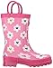 Hatley Little Girls Flower Heart Garden Rain Boots, Pink, 10