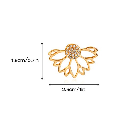Suyi Fashion Hollow Lotus Flower Earrings Crystal Simple Chic Stud Earrings Set AGS